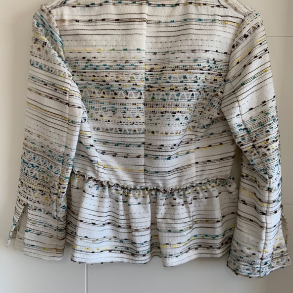Zara Ivory Textured Peplum Jacket XS - Picture 4 of 9